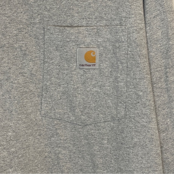 Carhartt Men's Gray Long Sleeve Shirt with Pocket - Picture 3 of 6